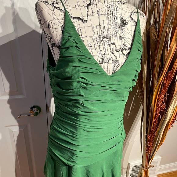 Fiji Silk Layer Draped Mermaid Fish Spaghetti Strap Formal Evening Prom Fit Flar - Picture 2 of 8